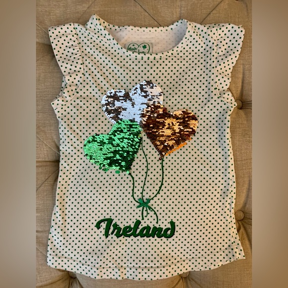 Girls Saint Patrick’s Day Shirt Size 3 - 4 Irish Shamrock Green - Picture 2 of 6